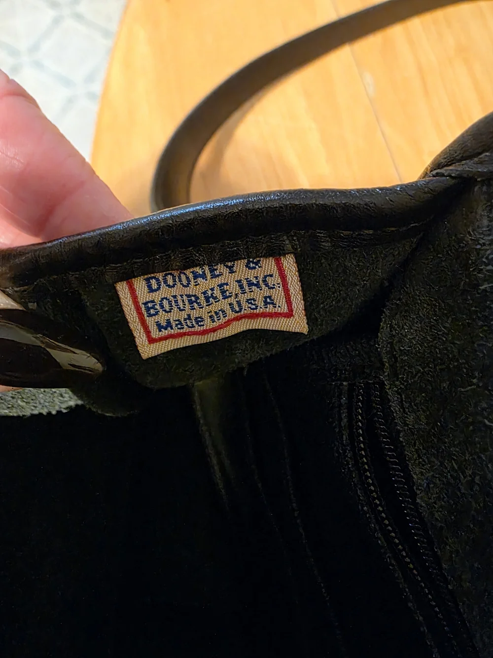 Vintage 90s Dooney & Bourke Black Leather Crossbody Bag
